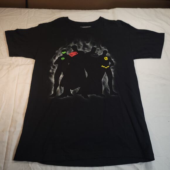 DC Justice League Short Sleeve Graphic Crew Neck T Shirt Mens Size M Black - Picture 2 of 9